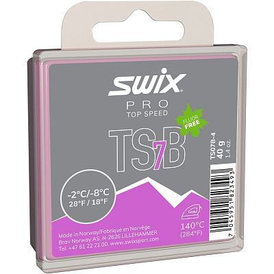 Превью  Парафин скольжения твердый SWIX TS7 Black 40 гр -2˚/-8˚С